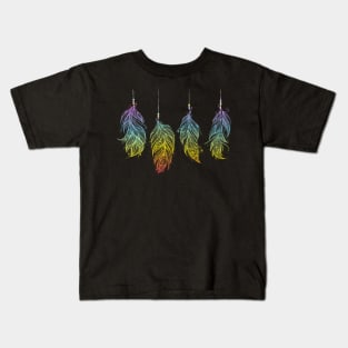 Native American Indian Feather Talismans Kids T-Shirt